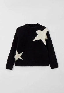 Dívčí svetr s hvězdami Mayoral 7374-34 Černý