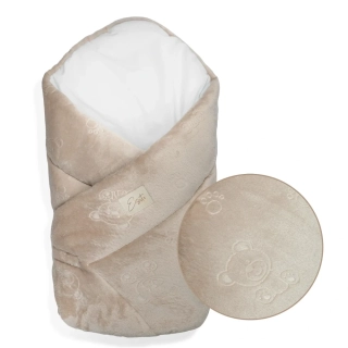 ESITO Mikroplyšová zavinovačka pro miminko Bear Beige 85 x 85cm