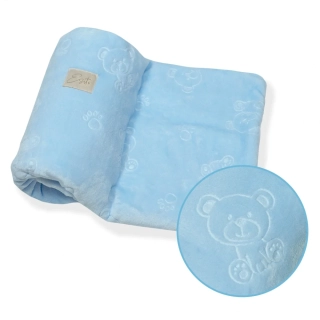 ESITO Dvojitá dětská deka Mikroplyš Bear Baby blue