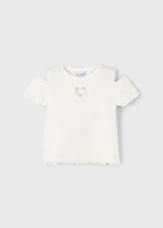 Dívčí triko krátký rukáv Mayoral 3005-64 Natural