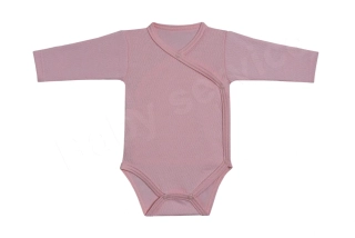 Body  zavinovací s ohrnovacími rukávky  Vlnky růžové Baby Service 