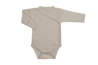Body  zavinovací s ohrnovacími rukávky  Vlnky smetanové Baby Service 