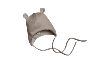 Bavlněná čepička zavazovací Vlnky béžová Baby Service