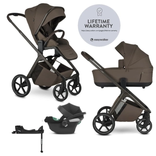 EASYWALKER Kočárek kombinovaný Zoey Chestnut Brown + CYBEX Aton B2 i-Size + základna