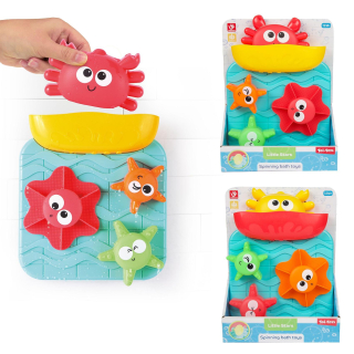 Vodní mlýnek s přísavkou do vany plast 17x23cm 2 barvy v krabici 18x24,5x6cm 12m+