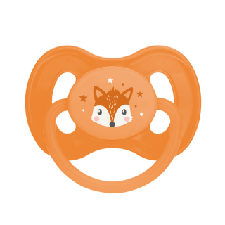 Canpol babies Dudlík 0-6m kaučukový třešinka 1ks CUTE ANIMALS oranžový