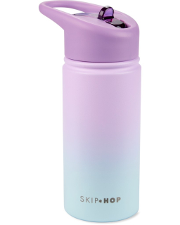 SKIP HOP Láhev s brčkem nerezová Wander - ombré purple 450ml