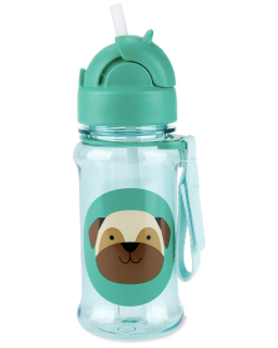 SKIP HOP Zoo tritan Láhev s brčkem 355ml Mopslík  12m+