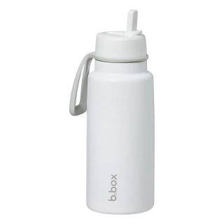 b.box Nerezová termolahev s brčkem 1L -  White Out