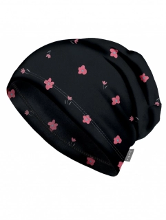 Dětská fleecová čepice spadená Unuo Basic Květiny