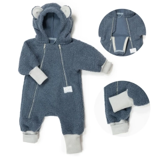 ESITO Rostoucí zimní kombinéza Teddy fleece double Denim Blue