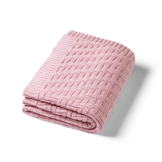 BABYONO Deka z organické bavlny pletená 75 x 100 cm pink 0m+