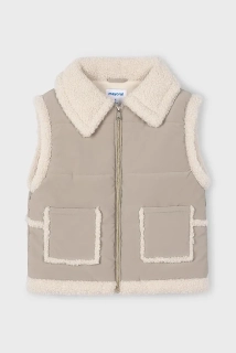 Dívčí prošívaná vesta s beránkem Mayoral 4313-16 béžová