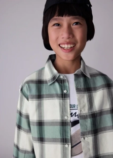 Chlapecká kostkovaná košile dlouhý rukáv 7107-50