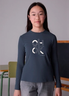 Dívčí triko OK Mayoral 7028-16 Petrolejové 