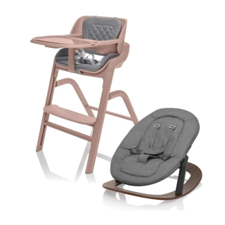 ZOPA Set židlička Inspira + novorozenecký set + houpací základna Candy Pink