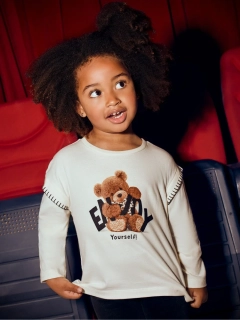 Dívčí triko dlouhý rukáv s medvídkem Mayoral 4012-10