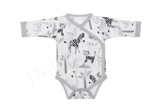 Body dlouhý rukáv zavinovací Safari Baby Service šedé