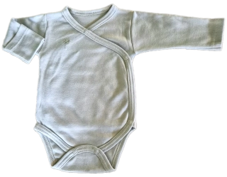 Body dlouhý rukáv zavinovací Safari Baby Service jednobarevné šedé