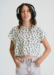 Dívčí triko Crop top Mayoral 6012-20 Bone