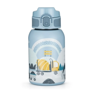 PETITE&MARS Láhev nerezová termo se slámkou 350 ml Work Zone 12m+
