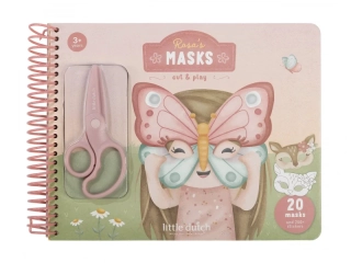 Little Dutch Kniha s vystřihovacími maskami Rosa