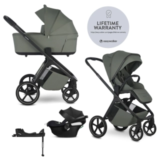 EASYWALKER Set kočárek 4v1 Zoey Go Mineral Green + CBX Aton B2 i-Size + CYBEX Base One