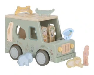 Little Dutch Auto s vkládacími tvary dřevěné Safari Friends