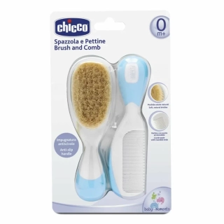 Chicco hřeben a kartáč přírodní modrý