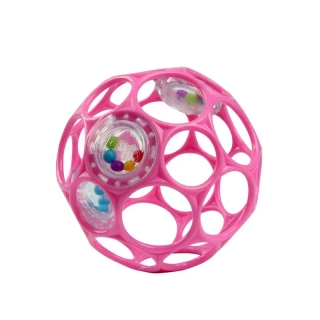 Hračka/chrastítko OBALL RATTLE 10cm 0m+, dark pink Oball 