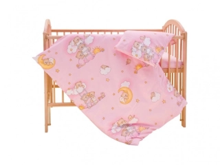 Povlečení do postýlky 2dílná Mráček růžový 120x90cm