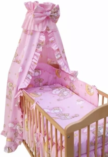 Souprava do postýlky 4dílná Mráček růžový