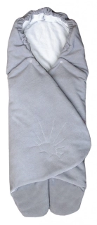 Zavinovačka Emitex do autosedačky MAJA microfleece+bavlna Tmavě šedá+světle šedá