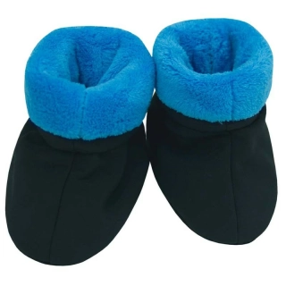 ESITO Capáčky softshell s chlupem černá/tyrkys
