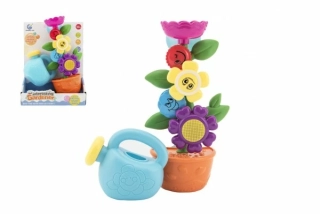 Mlýnek do vany kytička plast 24cm na přísavky s konvičkou