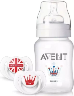Sada Avent Royal - lahev Anti-colic Classic 260 ml + 2 šidítka 6-18m