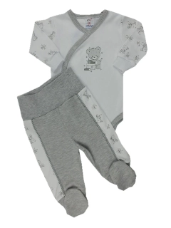 2-dílná soupravička body+půldupačky Autex baby  Medvídek šedý