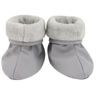 ESITO Capáčky softshell s chlupem  šedá/stříbrná