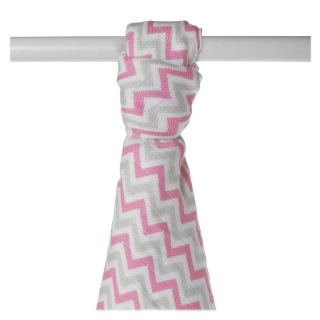 Bambusová osuška XKKO BMB 90x100 - Scandinavian Baby Pink Chevron