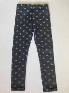 Dívčí zateplené legíny  Topo in Fashion  potisk šedé bílé srdce