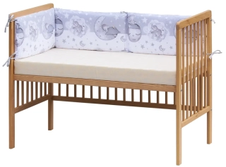 Mantinel do postýlky 4dílný - Scarlett Lucy - 180 x 30 cm - šedý