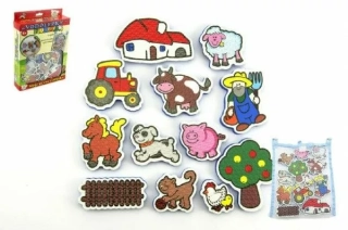 Vodolepky Moje první Zvířátka pěnová sada se síťkou 12ks