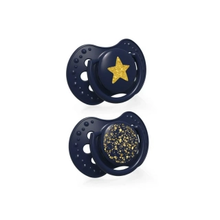 LOVI Dudlík silikonový dynamický  Stardust 3-6m 2ks Blue