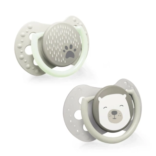 LOVI Dudlík s mini štítkem 3-6m silikonový dynamický BUDDY BEAR 3-6m 2ks