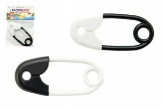  Chrastítko špendlík černobílý plast 12cm asst 2 druhy v sáčku 0m+