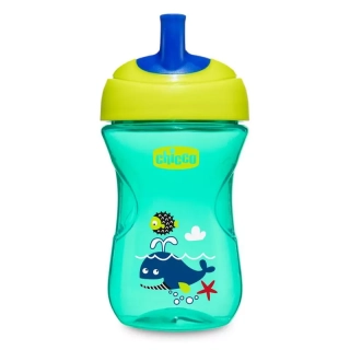 Hrneček Chicco Pokročilý s brčkem 266 ml, zelený 12m +