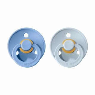 BIBS Colour dudlíky z přírodního kaučuku 2ks velikost 1 (0-6měs) Sky Blue/Baby Blue