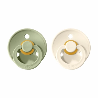 BIBS Colour dudlíky z přírodního kaučuku 2ks velikost 1 (0-6měs) Sage/Ivory