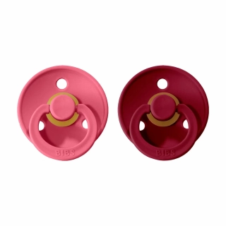 BIBS Colour dudlíky z přírodního kaučuku 2ks velikost 1 (0-6měs) Coral/Ruby