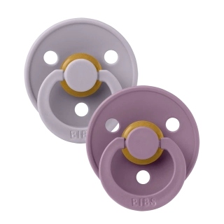 BIBS Colour dudlíky z přírodního kaučuku 2ks  velikost 2 (6-18měs) Fossil Grey/Mauve